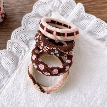MyKids-USA® Collection of 4 Elastic Knitted Hair Ties