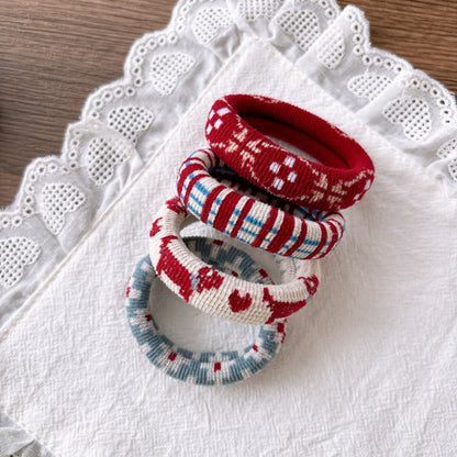 MyKids-USA® Collection of 4 Elastic Knitted Hair Ties