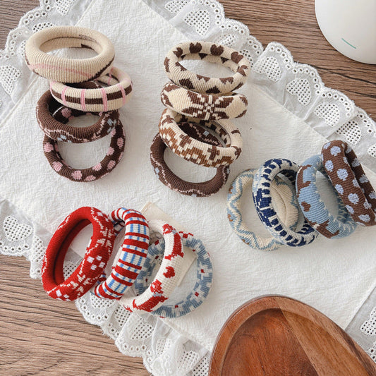 MyKids-USA® Collection of 4 Elastic Knitted Hair Ties