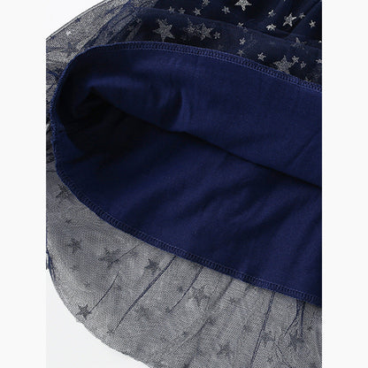 MyKids-USA® Horse and Stars Pattern Fly Sleeves Crew Neck Dress for Stylish Girls