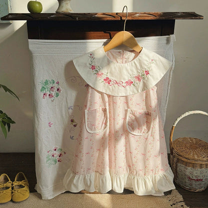 MyKids-USA® Baby Girls Sleeveless Flowers and Striped Pattern Dress