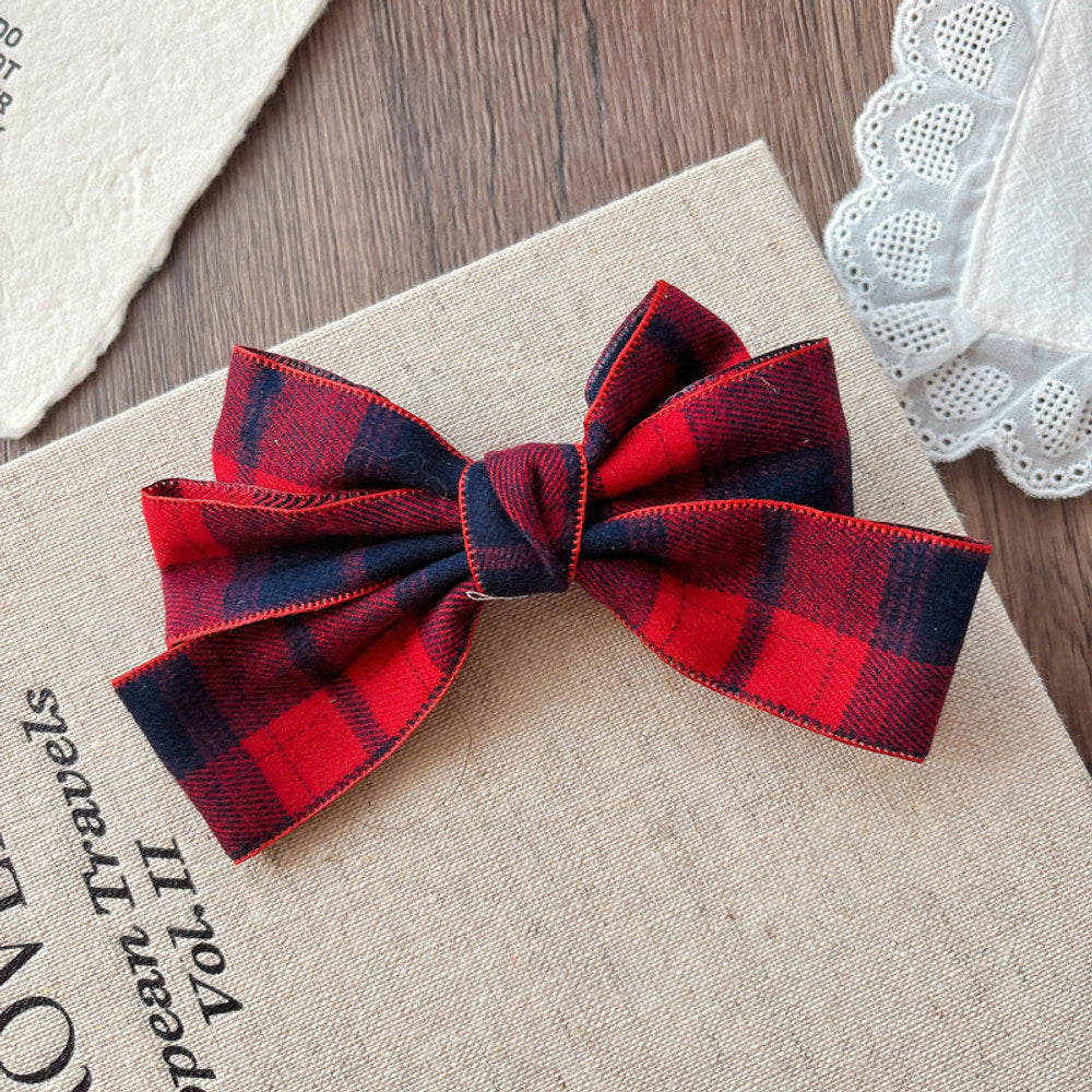 Cute Red Preppy Butterfly-bow Hair Clips