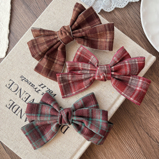MyKids-USA® Cute Red Preppy Butterfly-bow Hair Clips