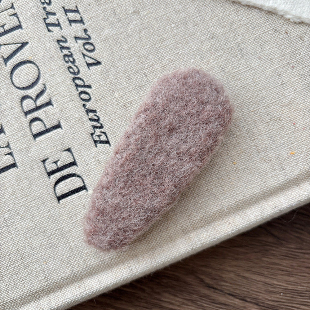 Cute Fluffy Solid Color Hair Clips