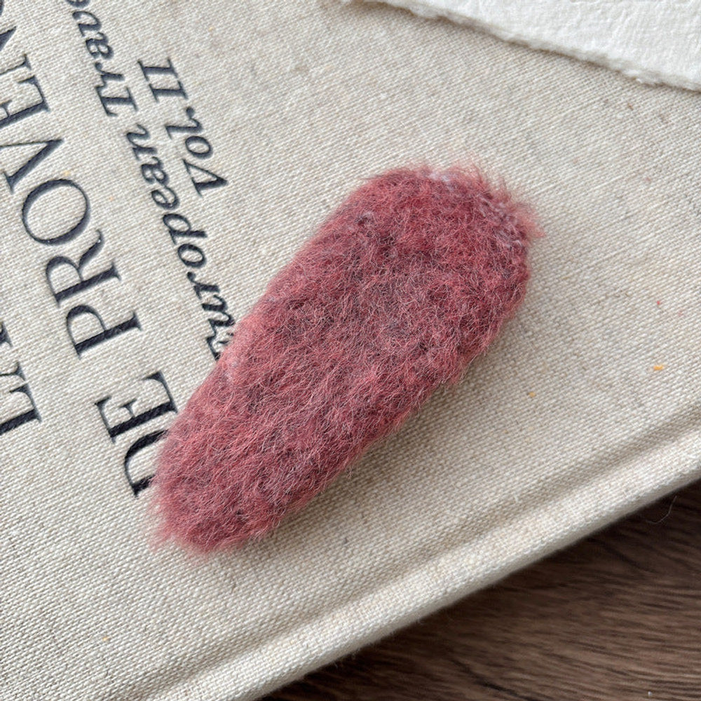 Cute Fluffy Solid Color Hair Clips