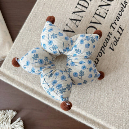 Vintage Floral Pattern Cloth Big Hair Ties