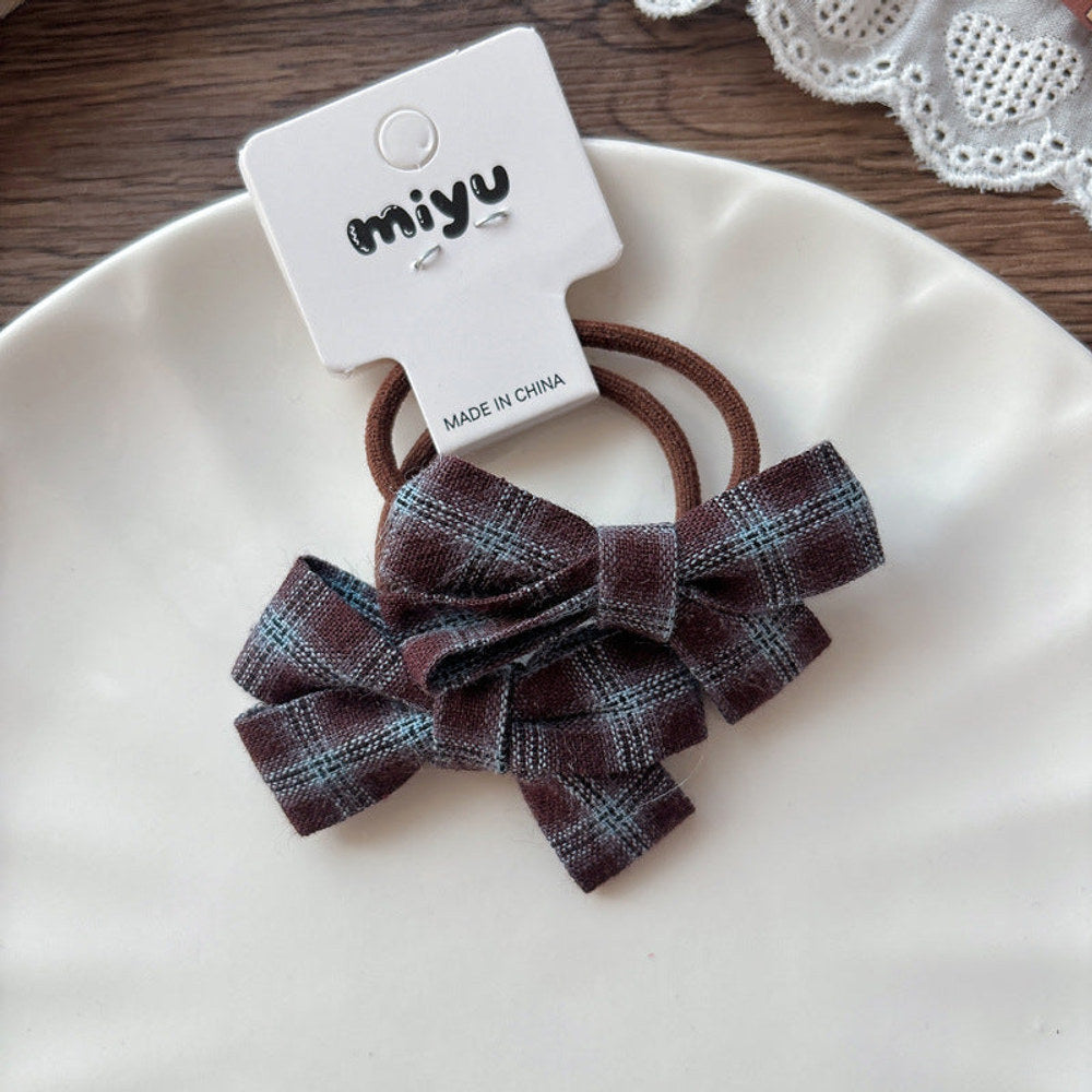 Cute Plaid Pattern Cloth Hair Ties
