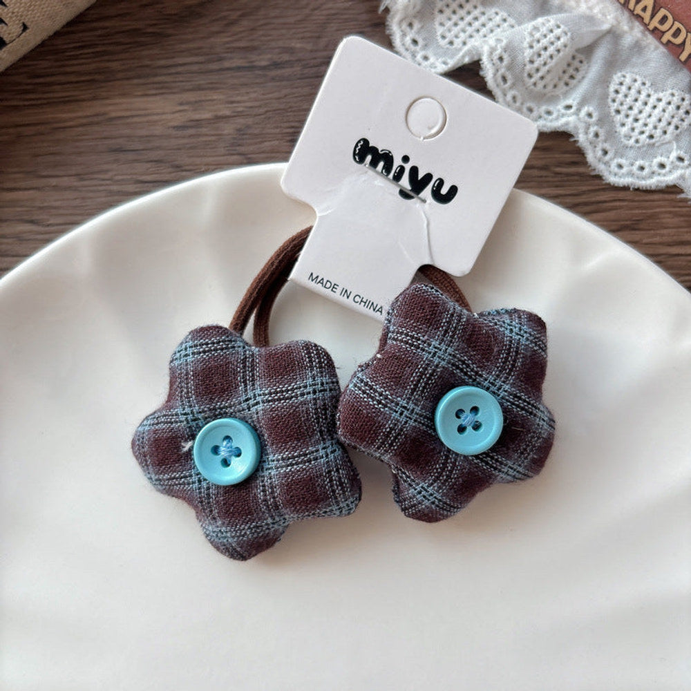 Cute Plaid Pattern Cloth Hair Ties