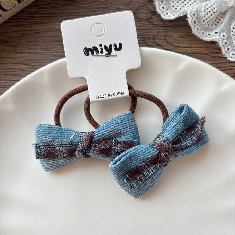 Cute Plaid Pattern Cloth Hair Ties
