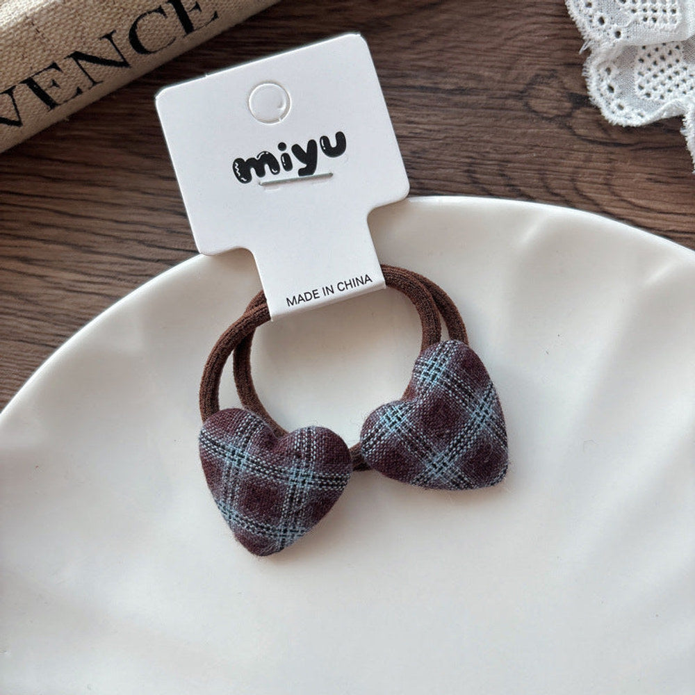 Cute Plaid Pattern Cloth Hair Ties
