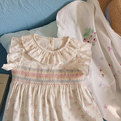 Summer Arrival Baby Girls Fly Sleeves Floral Pattern Dress