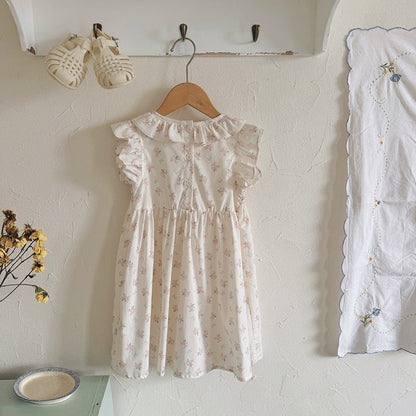 Summer Arrival Baby Girls Fly Sleeves Floral Pattern Dress