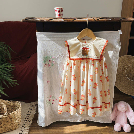 MyKids-USA® Baby Girls Sleeveless Teddy Bears Pattern Dress