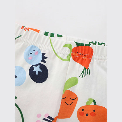 MyKids-USA® Baby Kids Girls Short Sleeves Cartoon Pattern T-shirt and Shorts Clothing Set