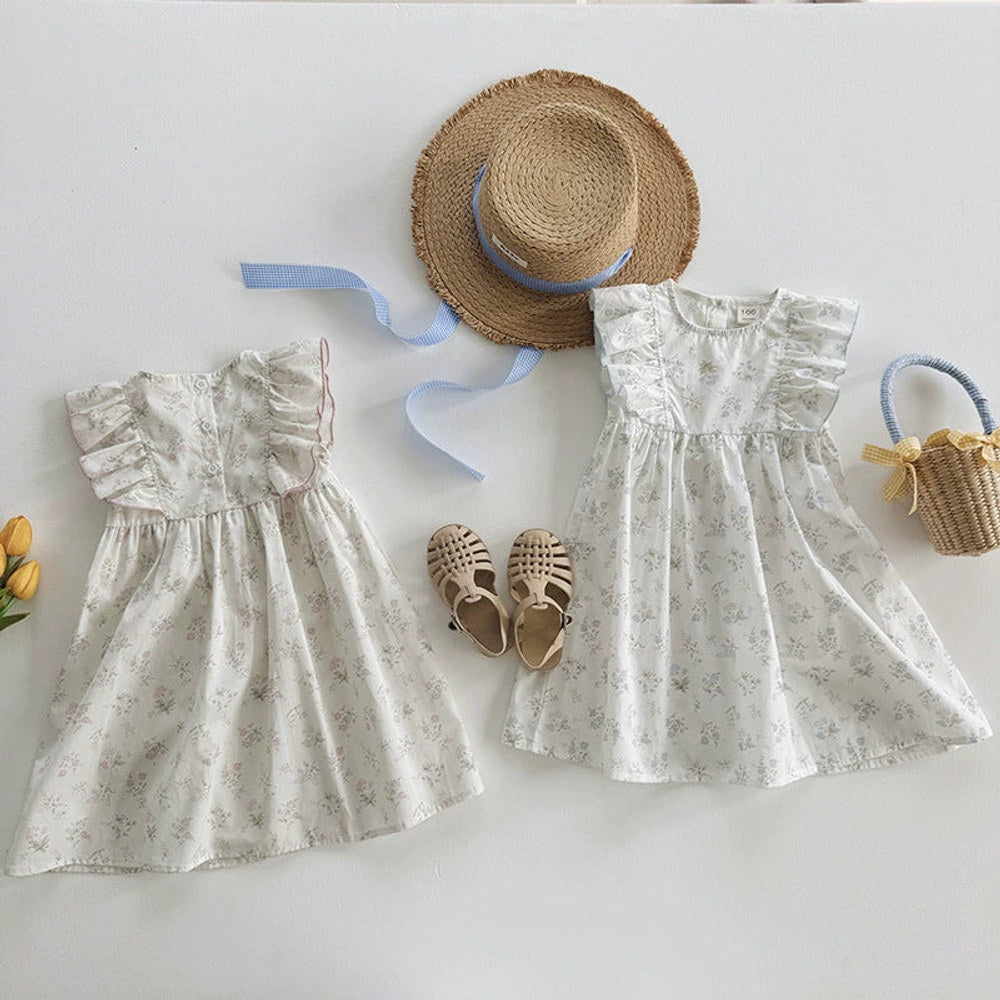MyKids-USA® Summer Arrival Baby Girls Fly Sleeves Floral Pattern Dress