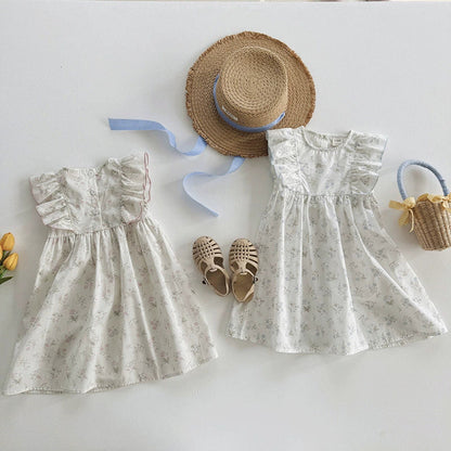 MyKids-USA® Summer Arrival Baby Girls Fly Sleeves Floral Pattern Dress