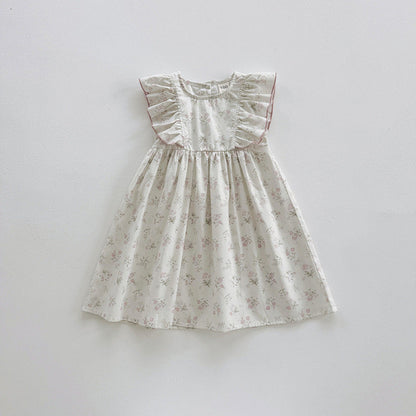 MyKids-USA® Summer Arrival Baby Girls Fly Sleeves Floral Pattern Dress