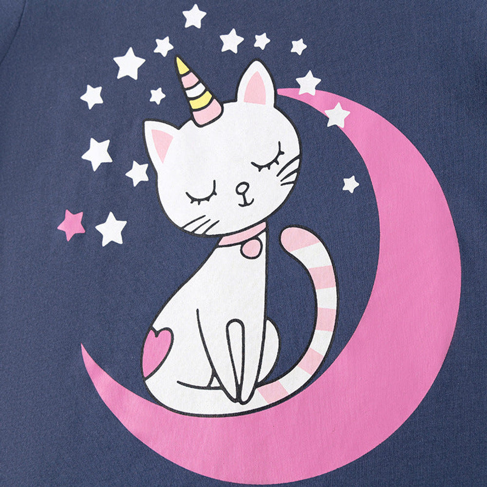 MyKids-USA® Baby Kids Girls Short Sleeves Cats Cartoon Pattern T-shirt and Shorts Clothing Set