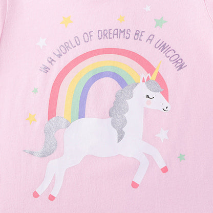 MyKids-USA® Summer Hot Selling Baby Kids Girls Short Sleeves Animals Cartoon Pattern T-shirt and Pants Clothing Set