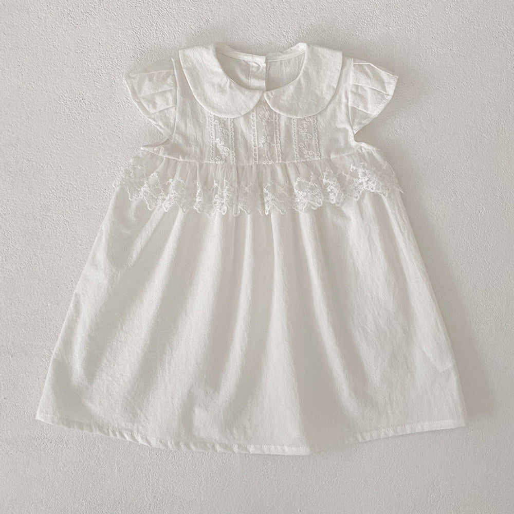 MyKids-USA® Girls Flowers Pattern Lace Trim Onesies and Dress – Princess Sister Matching Set
