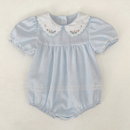 MyKids-USA® Girls Plaid Pattern Color Patchwork Onesies and Dress – Princess Sister Matching Set