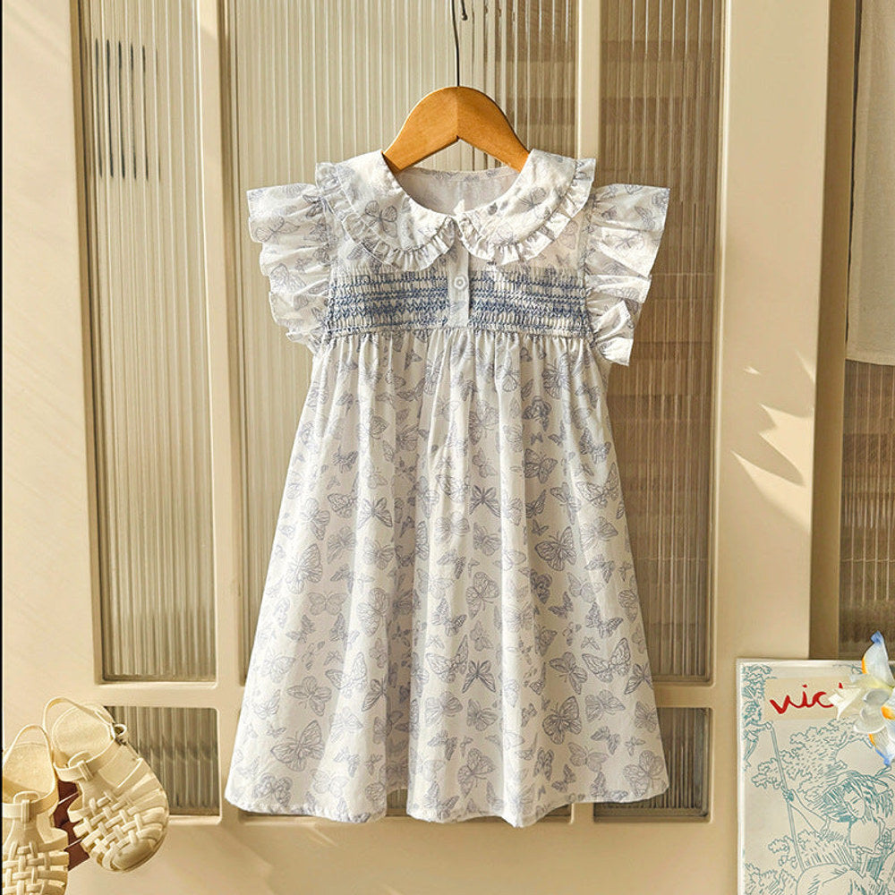 MyKids-USA® Baby Girls Fly Sleeves Butterfly Pattern Dress