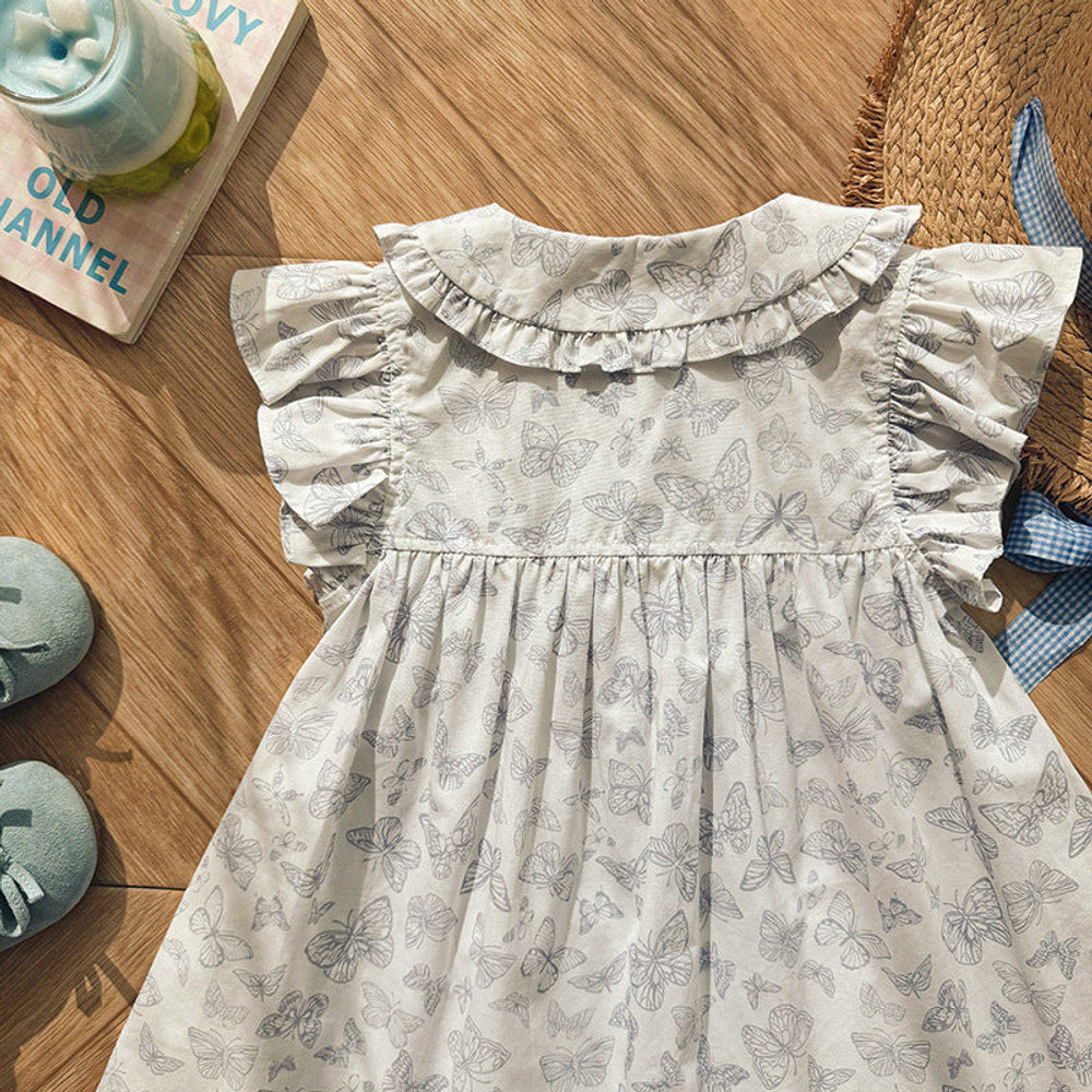 MyKids-USA® Baby Girls Fly Sleeves Butterfly Pattern Dress