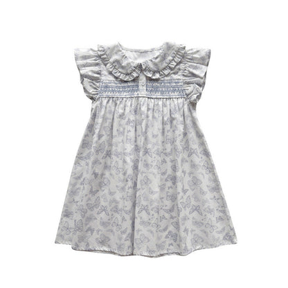MyKids-USA® Baby Girls Fly Sleeves Butterfly Pattern Dress