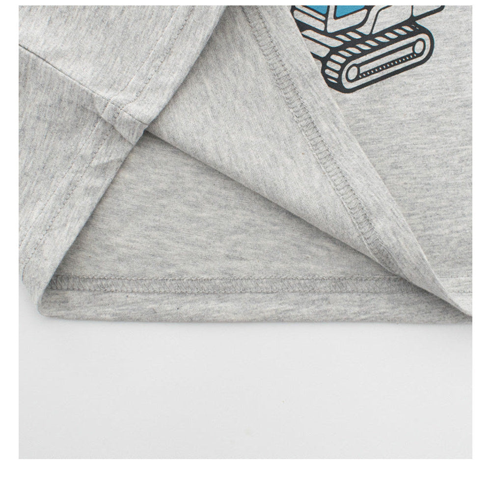 MyKids-USA® Boys’ Cartoon and Letters Pattern Grey T-shirt in European and American Style