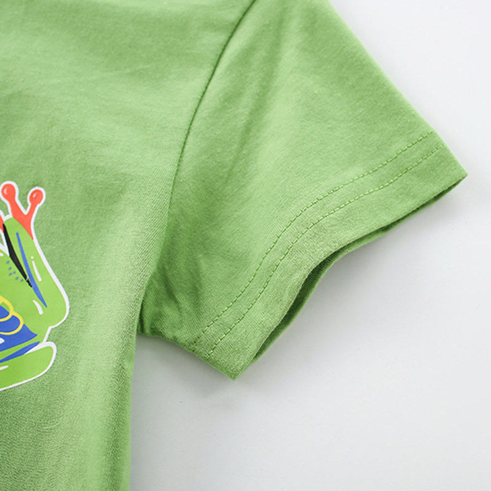 MyKids-USA® Boys’ Cartoon Frogs Pattern T-shirt in European and American Style