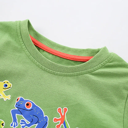 MyKids-USA® Boys’ Cartoon Frogs Pattern T-shirt in European and American Style