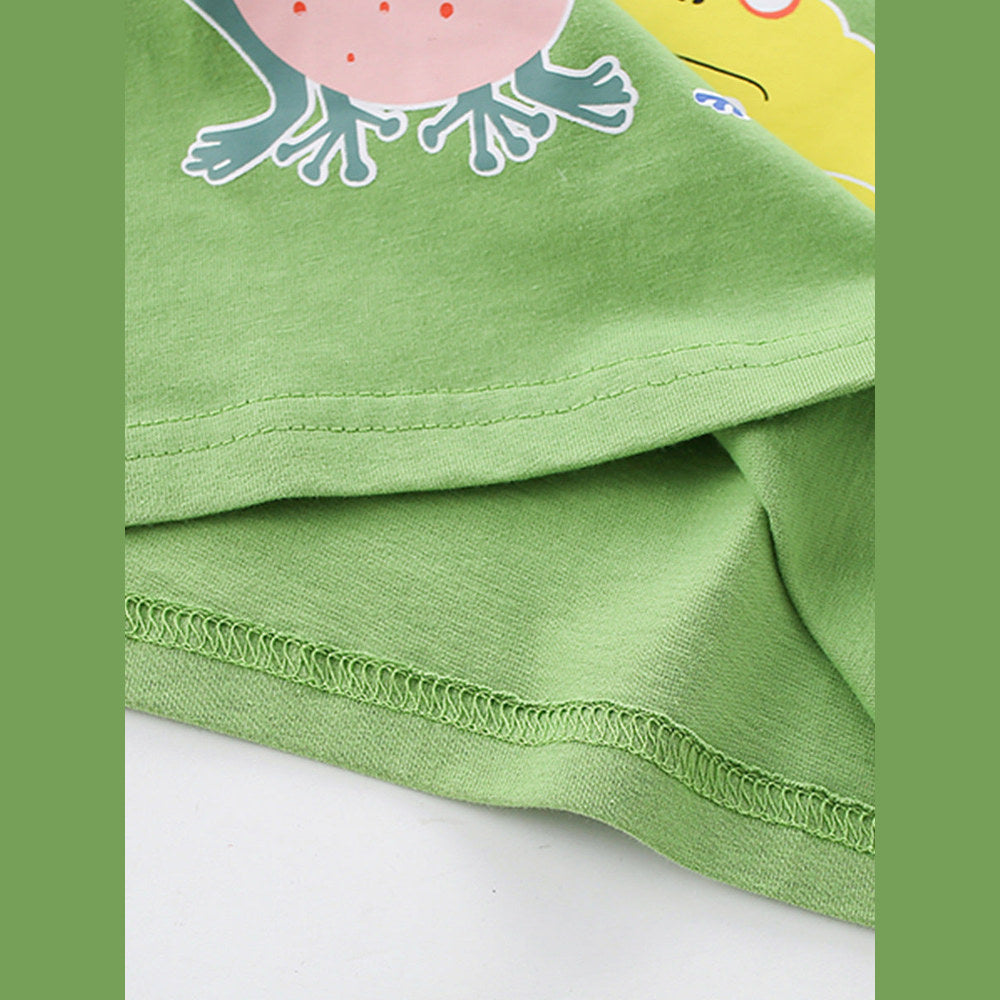MyKids-USA® Boys’ Cartoon Frogs Pattern T-shirt in European and American Style