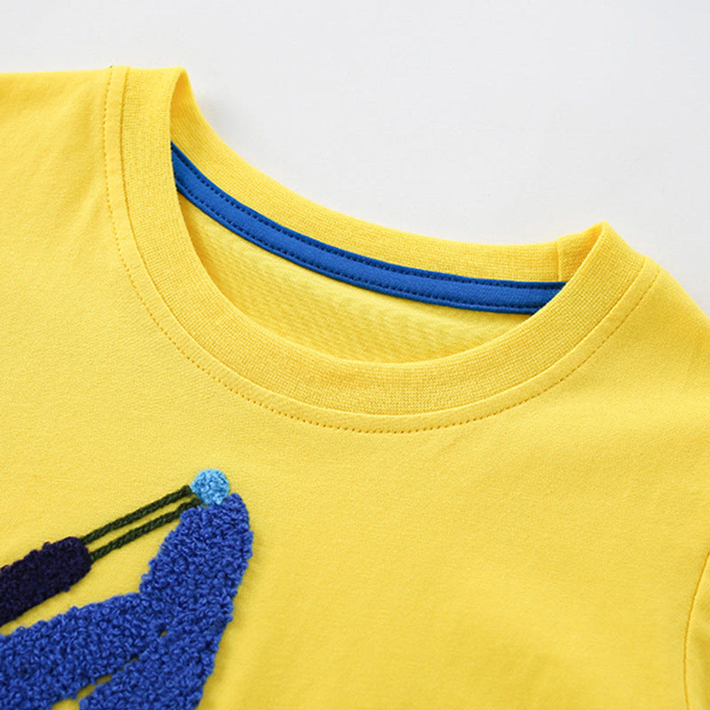 MyKids-USA® Summer Boys’ Fluffy Embroidery Pattern T-shirt in European and American Style