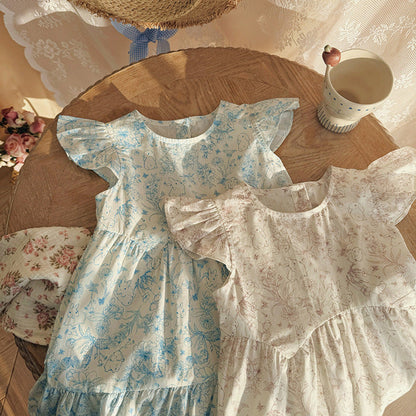 MyKids-USA® Baby Girls Fly Sleeves Flowers Pattern Dress