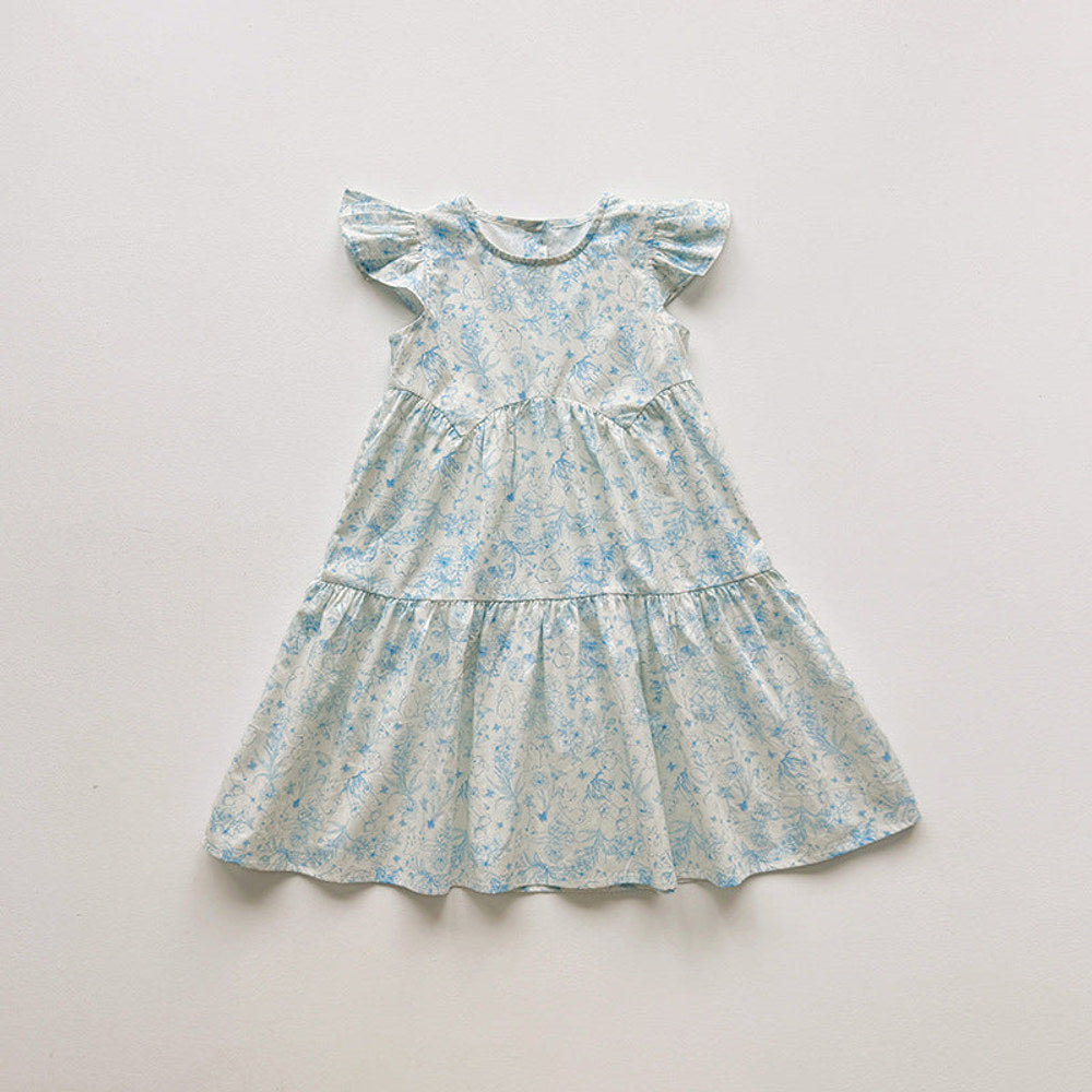 MyKids-USA® Baby Girls Fly Sleeves Flowers Pattern Dress