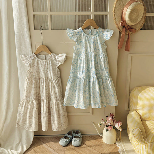 MyKids-USA® Baby Girls Fly Sleeves Flowers Pattern Dress
