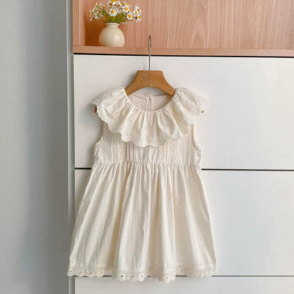 MyKids-USA® Girls Floral Pattern Lace Trim Collar Onesies and Dress – Princess Sister Matching Set