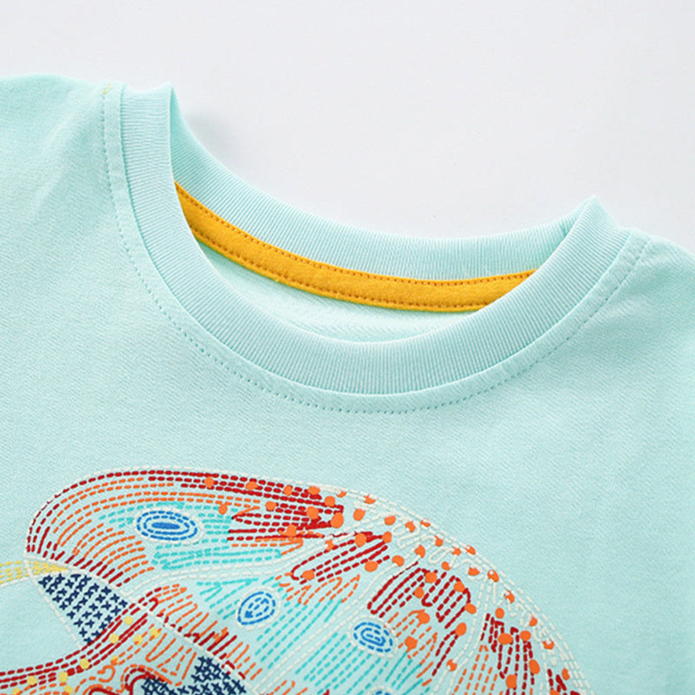 MyKids-USA® Summer Boys’ Marine Animals Pattern T-shirt in European and American Style