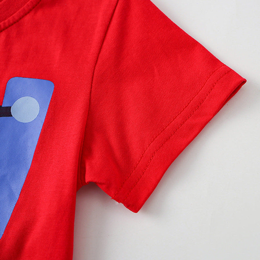 MyKids-USA® Boys’ Red Cartoon Pattern T-shirt