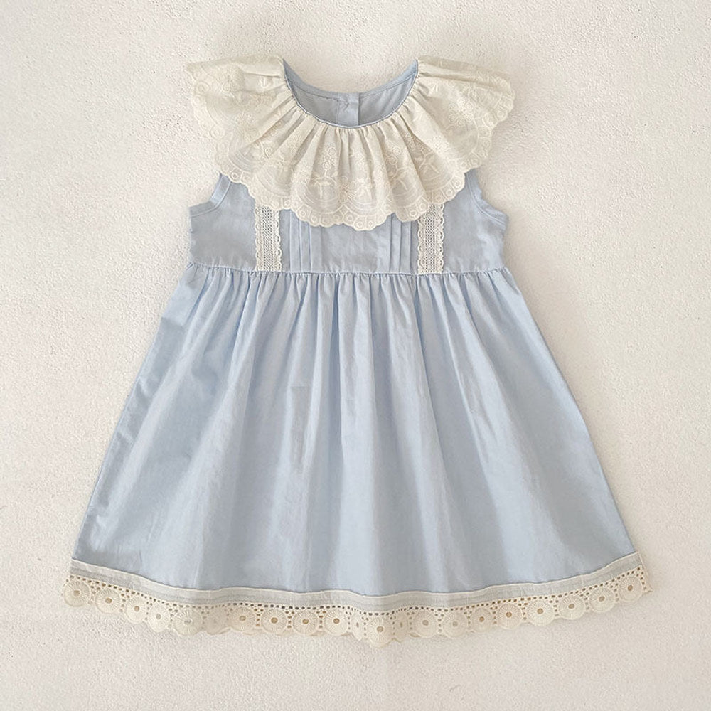 MyKids-USA® Girls Flowers Pattern Lace Trim Onesies and Dress – Princess Sister Matching Set
