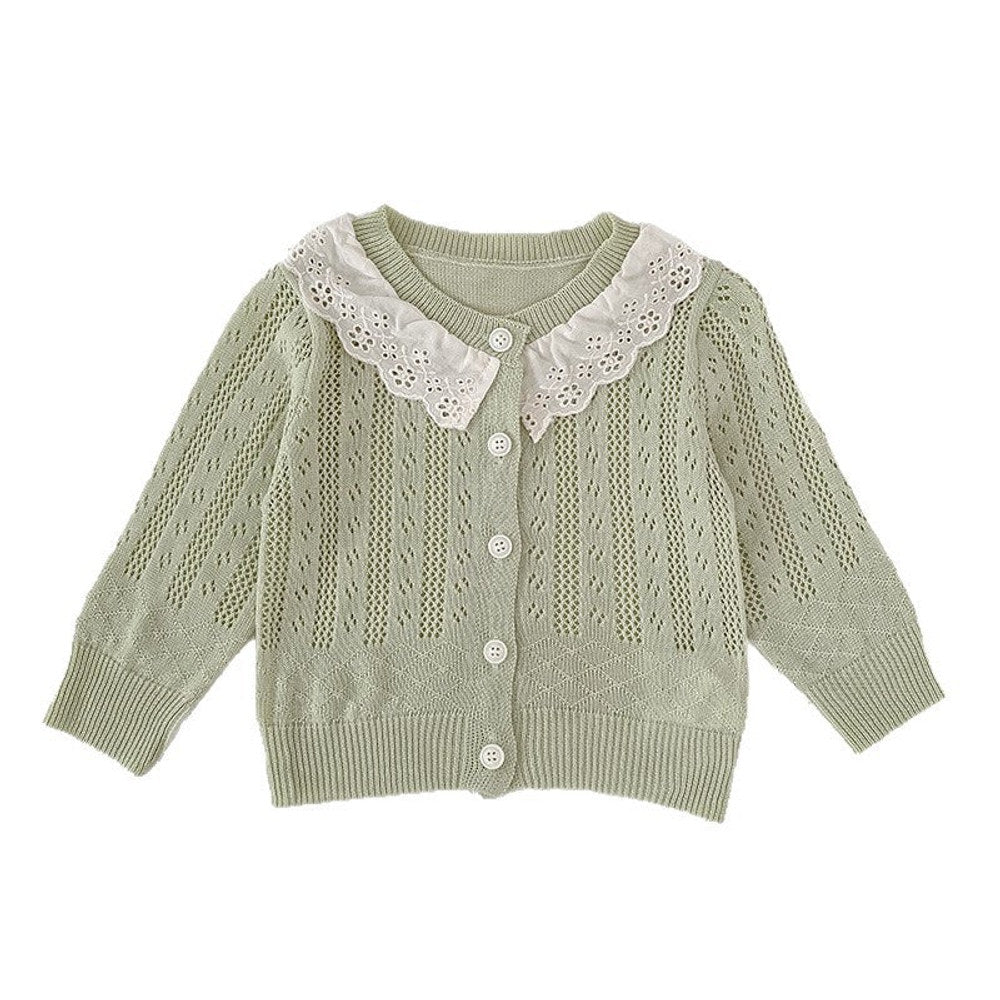 MyKids-USA® Baby Unisex Comfortable Hollow-out Striped Pattern Knitted Long Sleeves Knitted Top