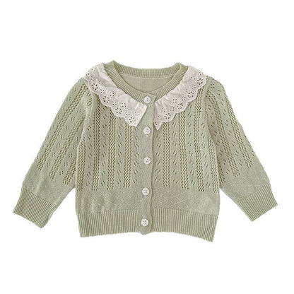 MyKids-USA® Baby Unisex Comfortable Hollow-out Striped Pattern Knitted Long Sleeves Knitted Top