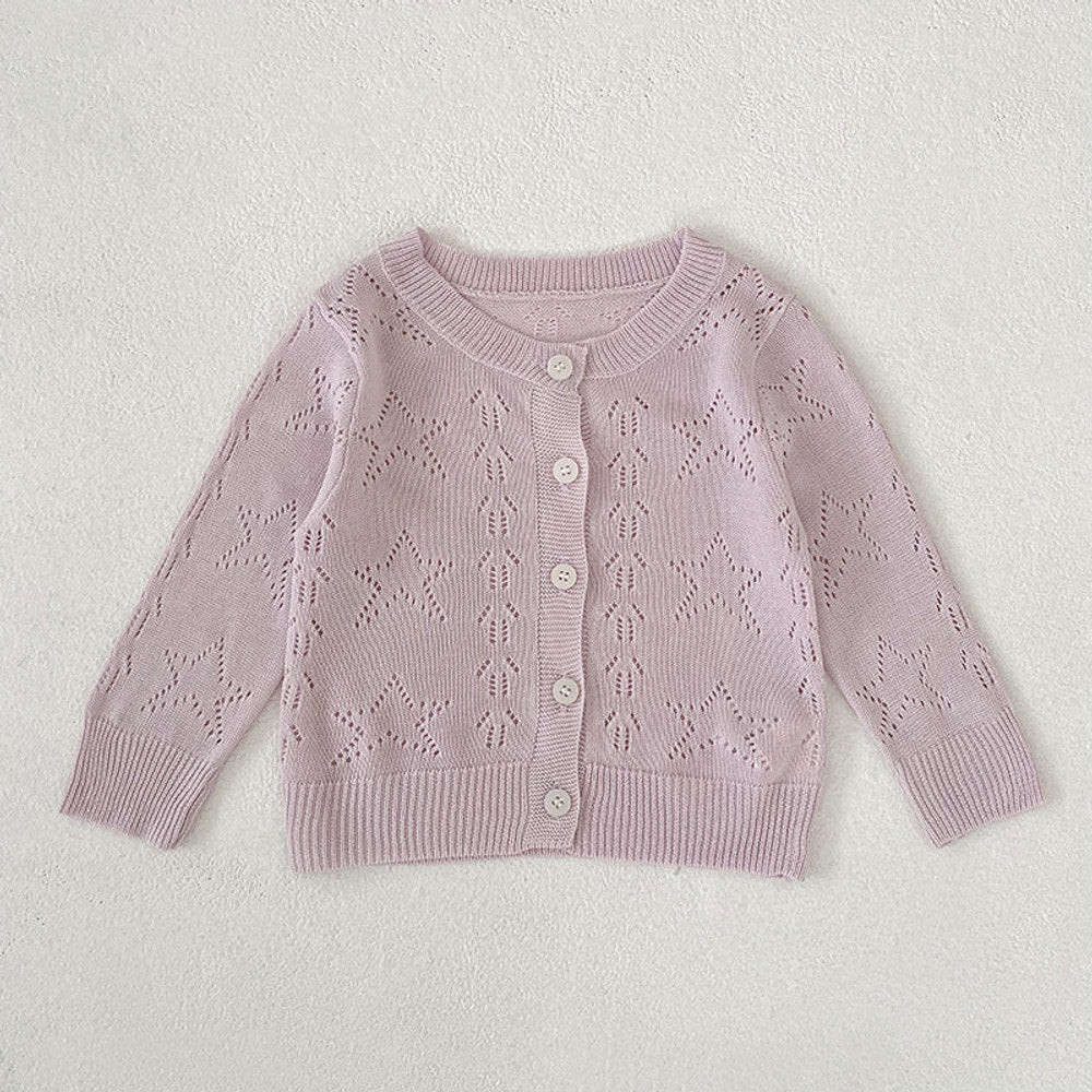 MyKids-USA® Baby Unisex Comfortable Hollow-out Stars Pattern Knitted Long Sleeves Knitted Top