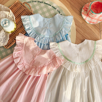 MyKids-USA® Baby Girls Sleeveless Lace Pattern Dress