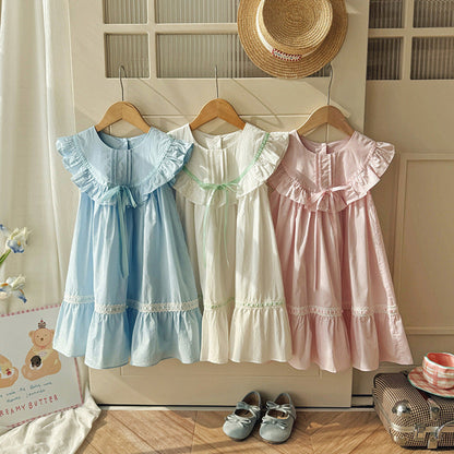 MyKids-USA® Baby Girls Sleeveless Lace Pattern Dress