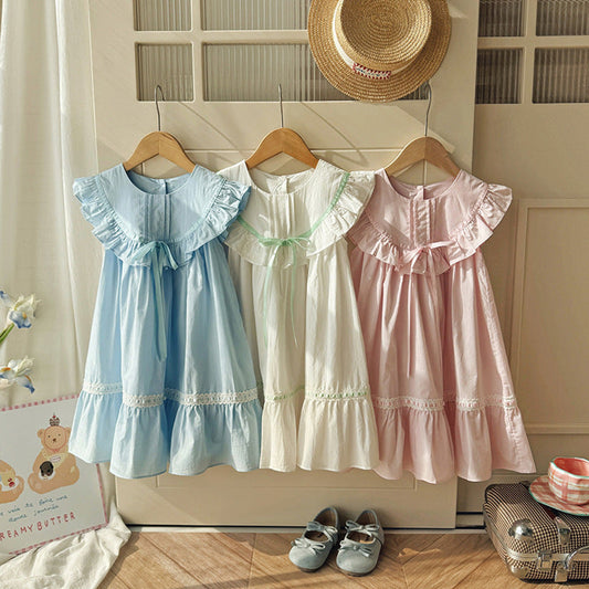 MyKids-USA® Baby Girls Sleeveless Lace Pattern Dress