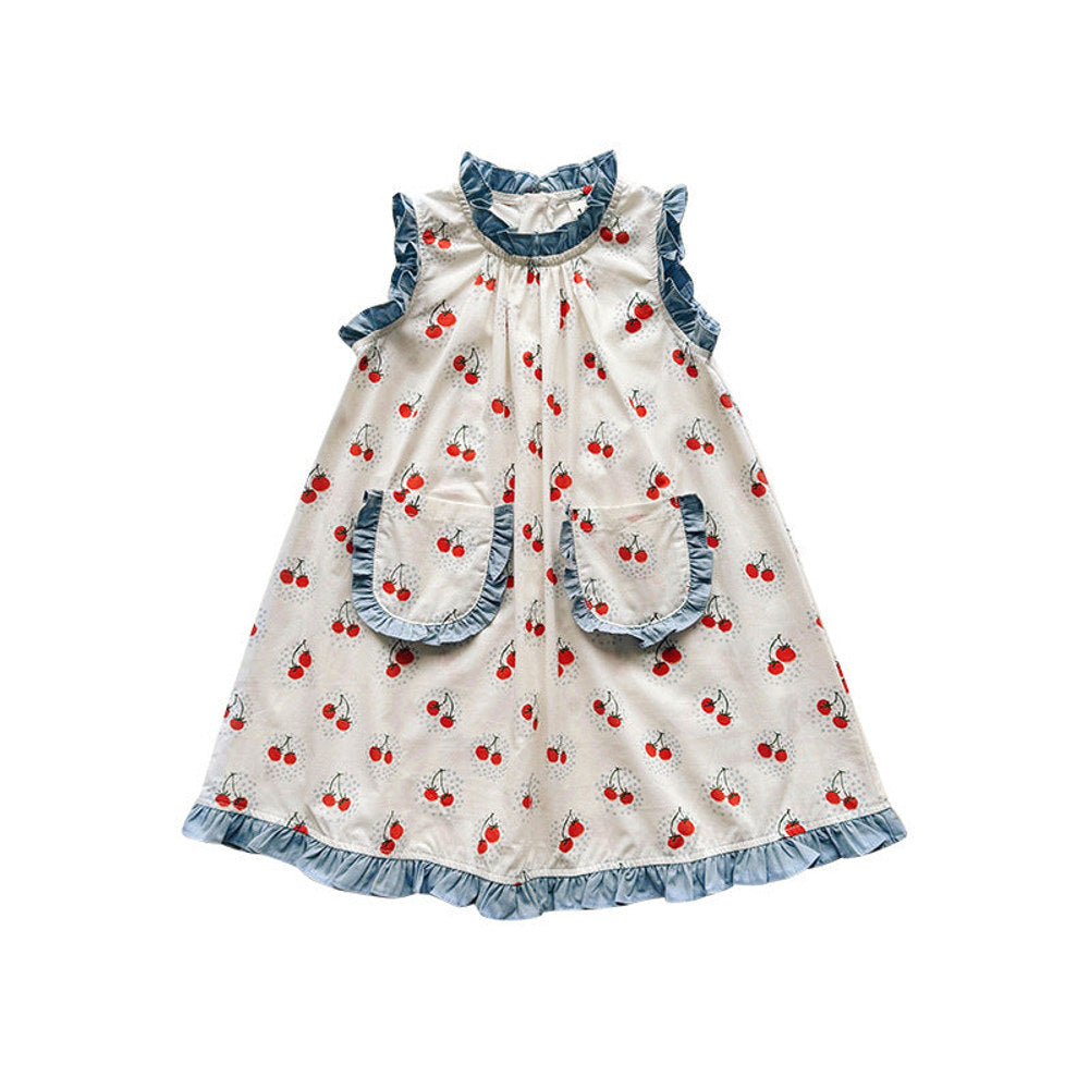MyKids-USA® Baby Girls Sleeveless Cherry Pattern Dress