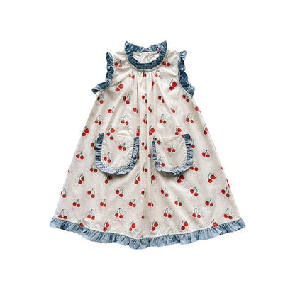 MyKids-USA® Baby Girls Sleeveless Cherry Pattern Dress