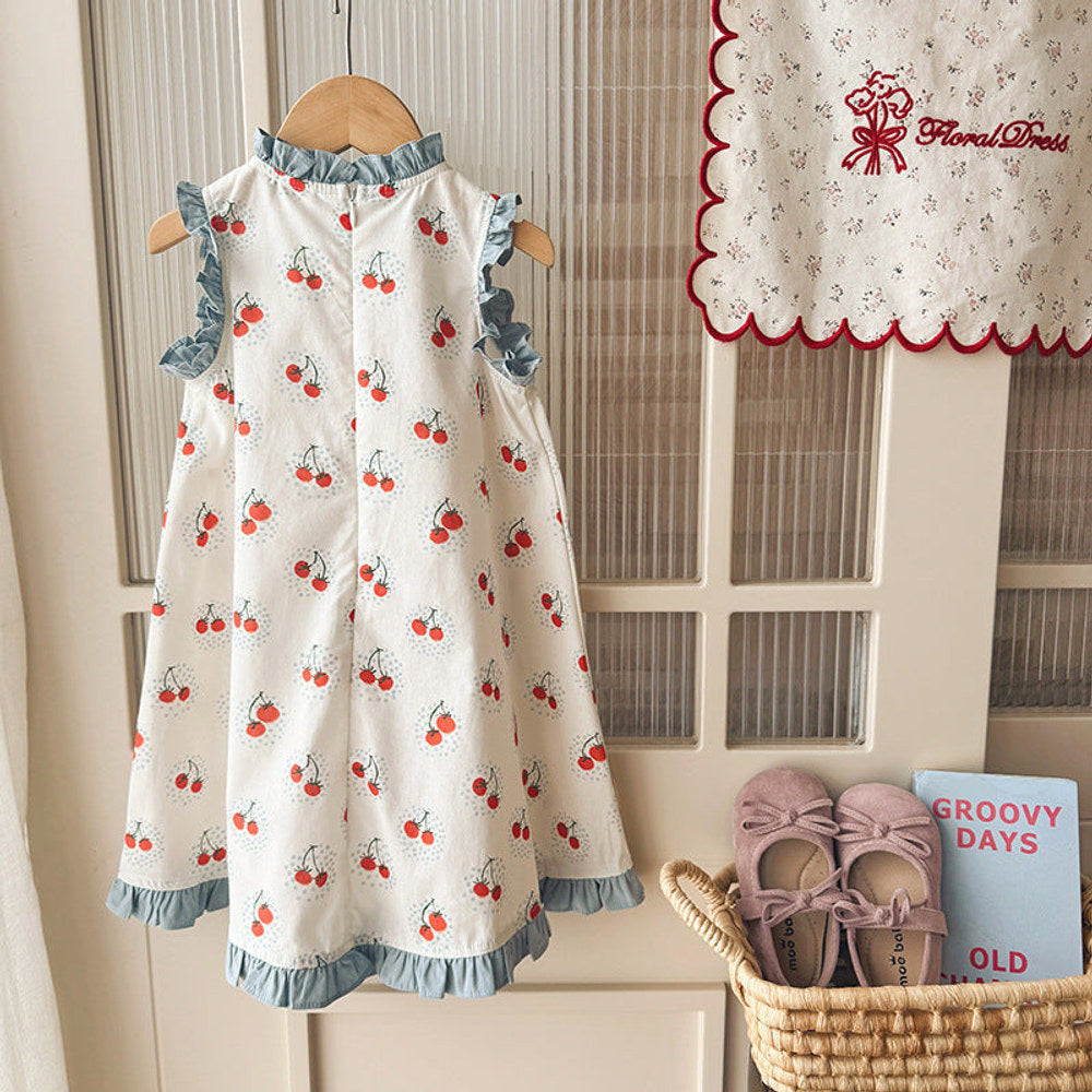 MyKids-USA® Baby Girls Sleeveless Cherry Pattern Dress
