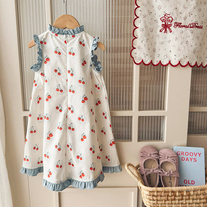 MyKids-USA® Baby Girls Sleeveless Cherry Pattern Dress